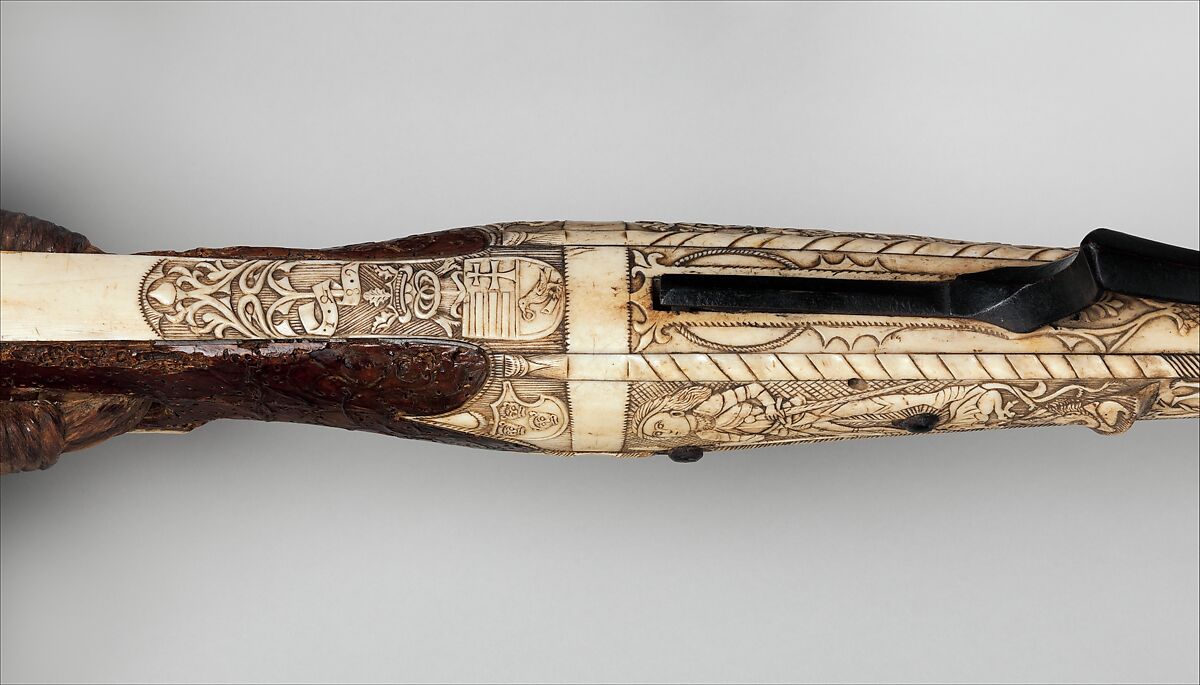 Crossbow of Matthias Corvinus, King of Hungary (reigned 1458–1490), Wood, horn, animal sinew, staghorn, birch bark, iron alloy, Central or Eastern European, possibly Vienna