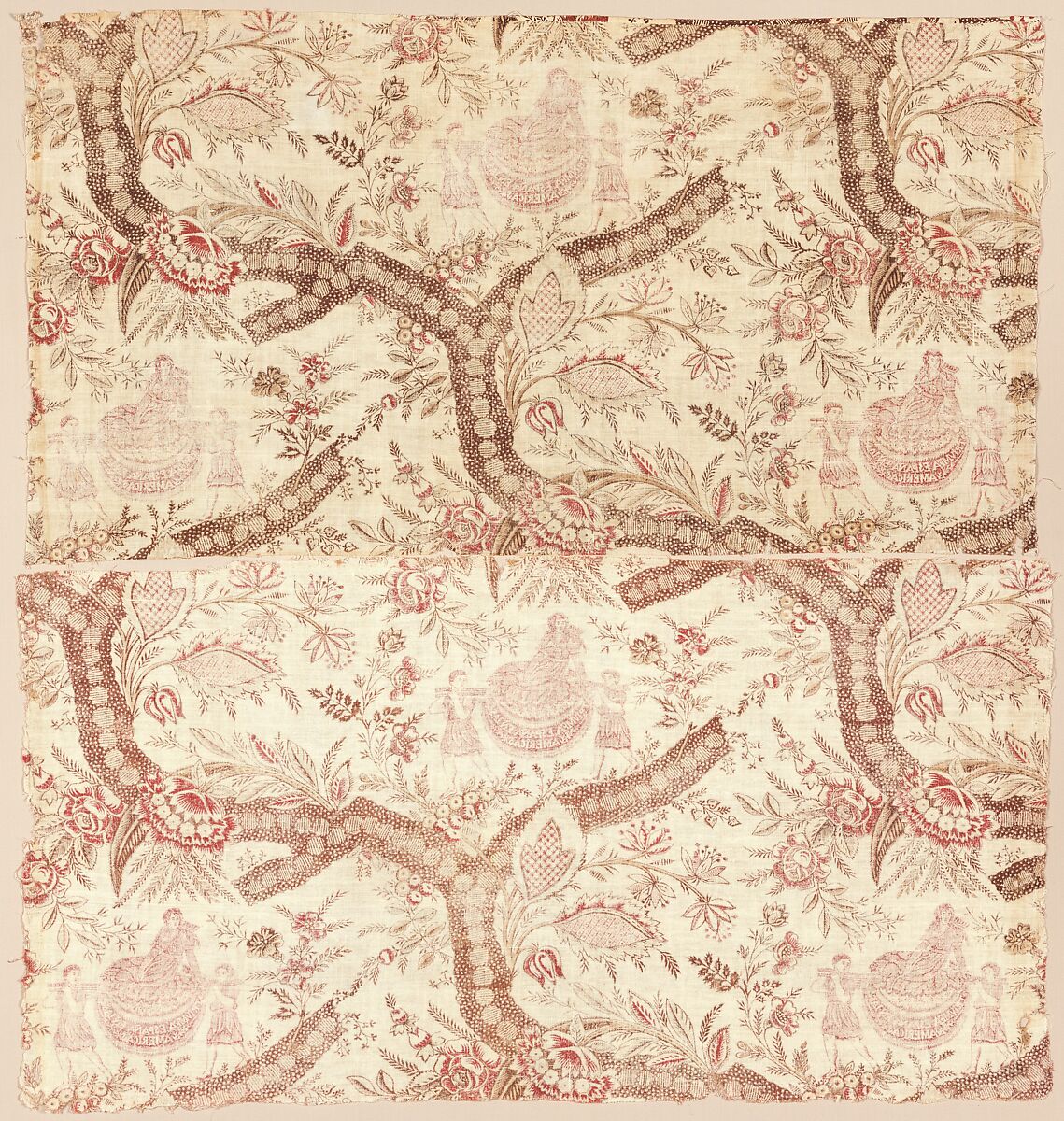 Triumfa España en las Americas (The Triumph of Spain in the Americas), Cotton, block printed, Spanish