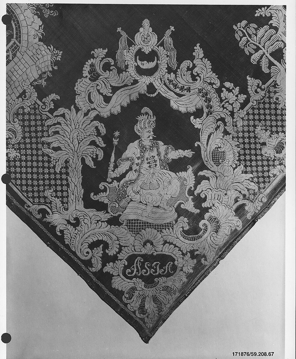 Banquet napkin, Silk and linen, German