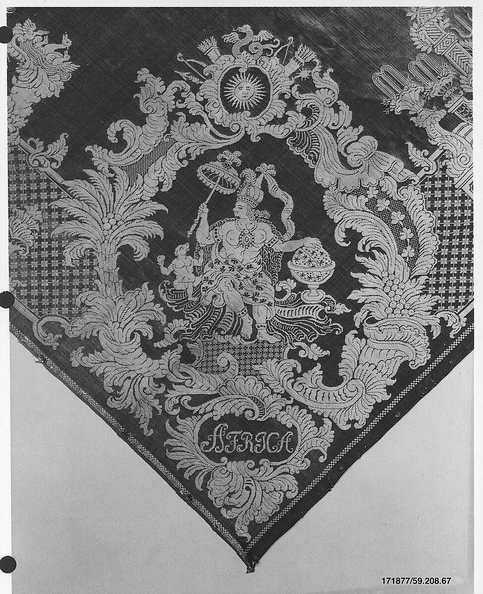 Banquet napkin, Silk and linen, German