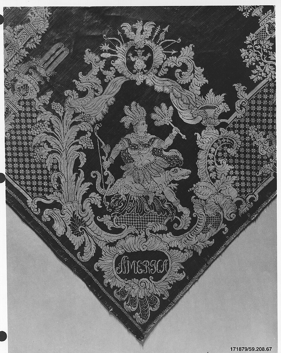 Banquet napkin, Silk and linen, German