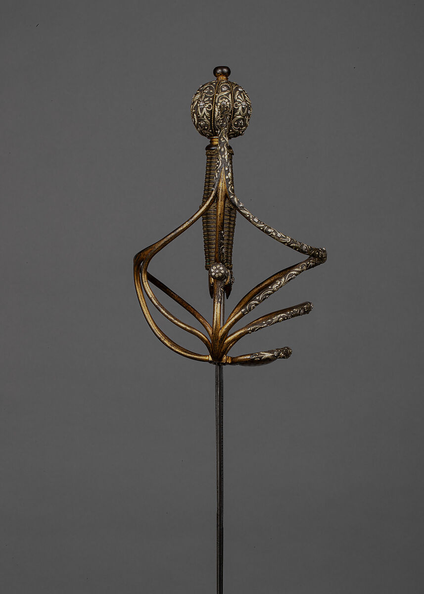 Rapier, Steel, silver, gold, brass, iron, Northern European, probably German