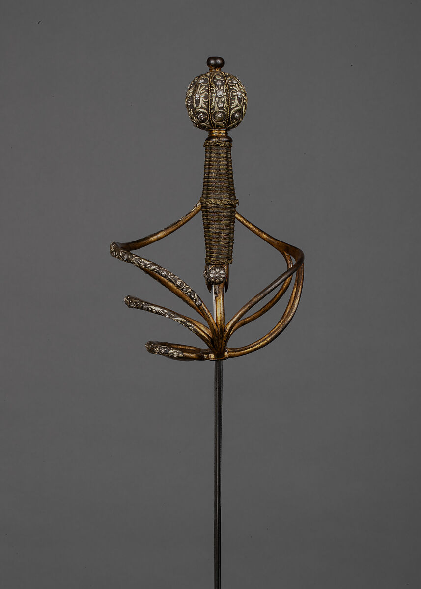 Rapier, Steel, silver, gold, brass, iron, Northern European, probably German