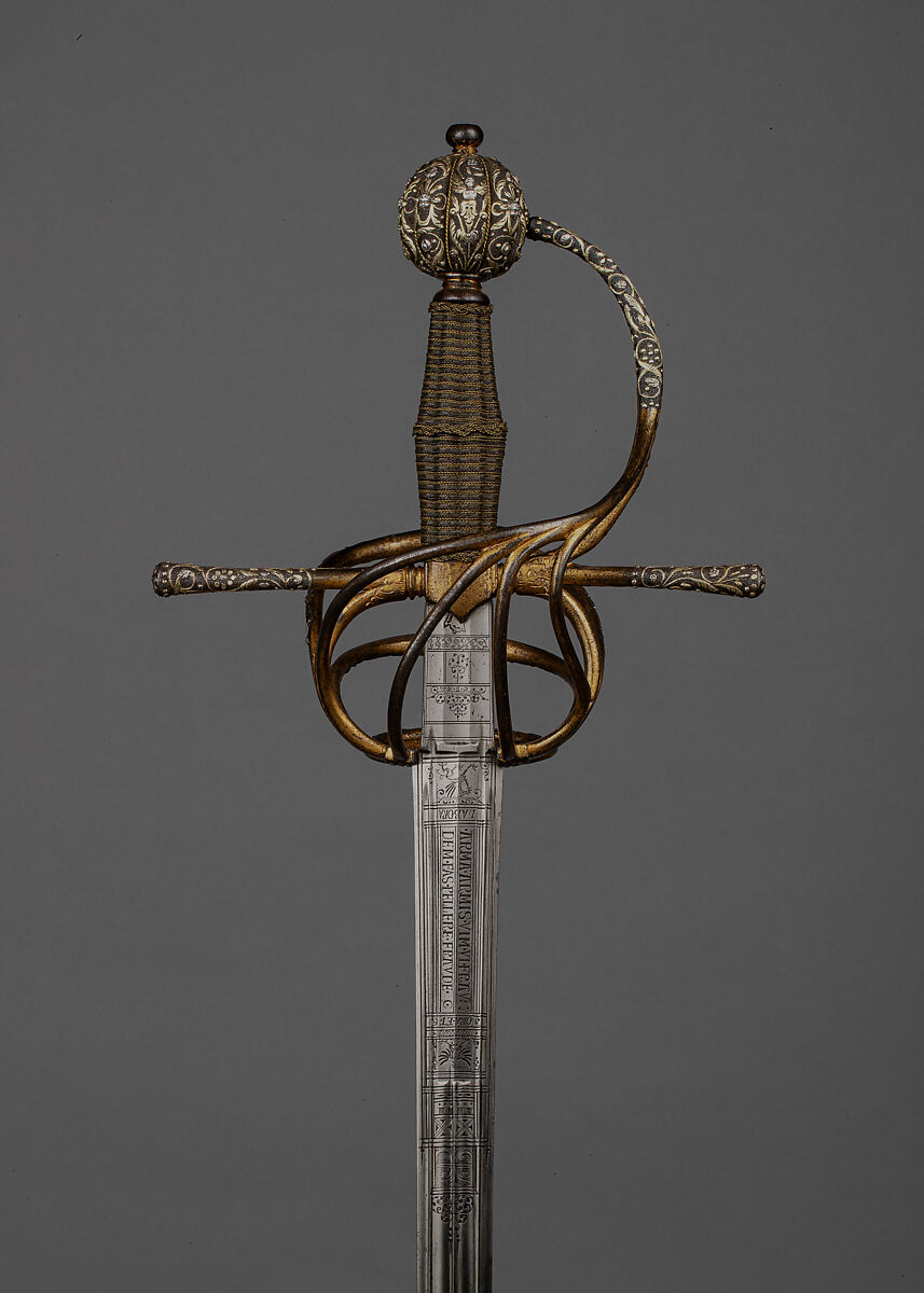 Rapier, Steel, silver, gold, brass, iron, Northern European, probably German