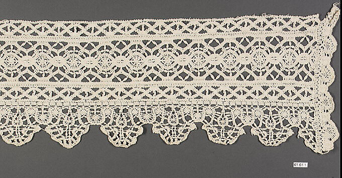 Edging, Bobbin lace, Italian, Genoa 