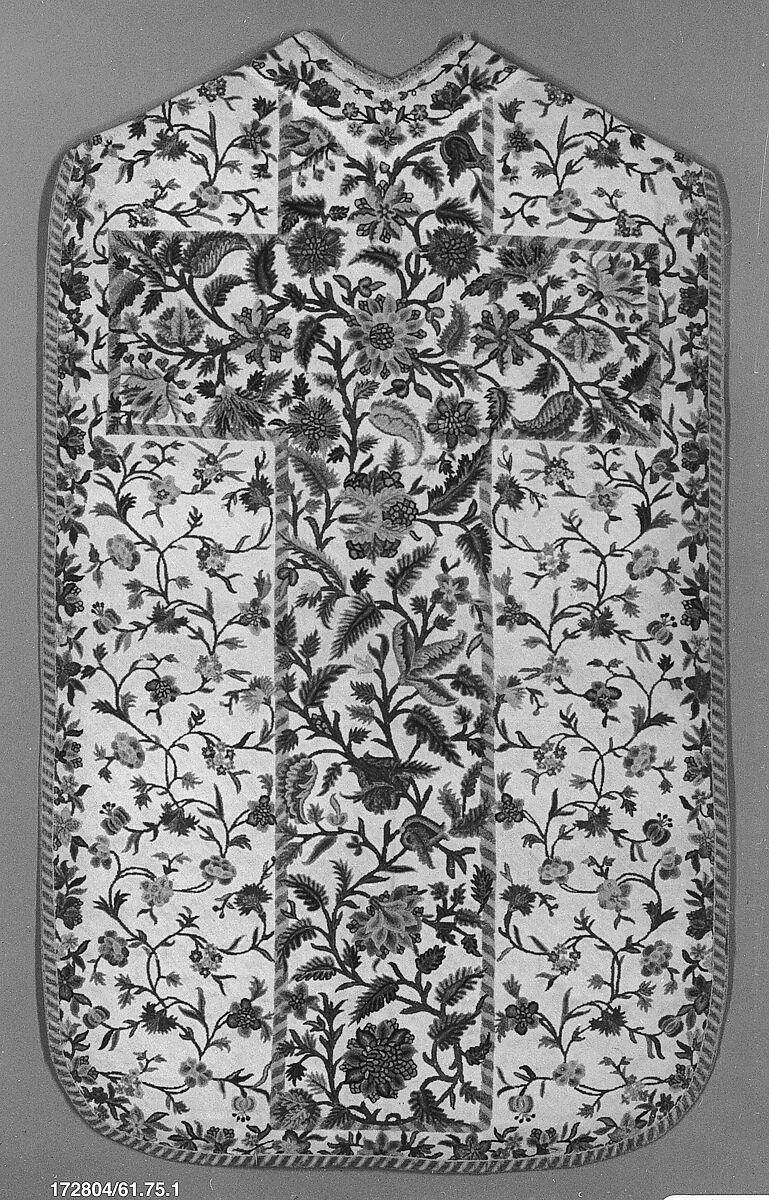 Chasuble, Canvas, linen and silk, French 