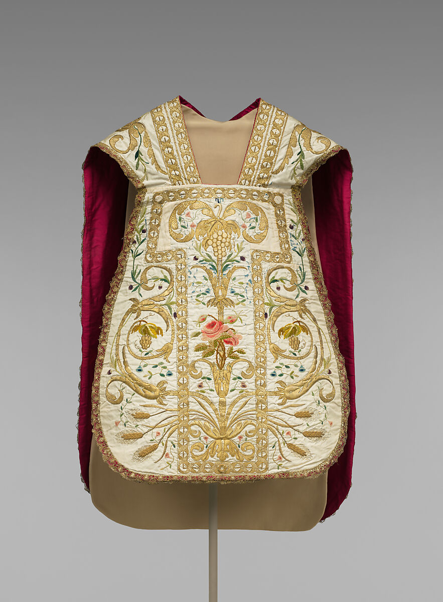 Chasuble, Silk and metal, Italian