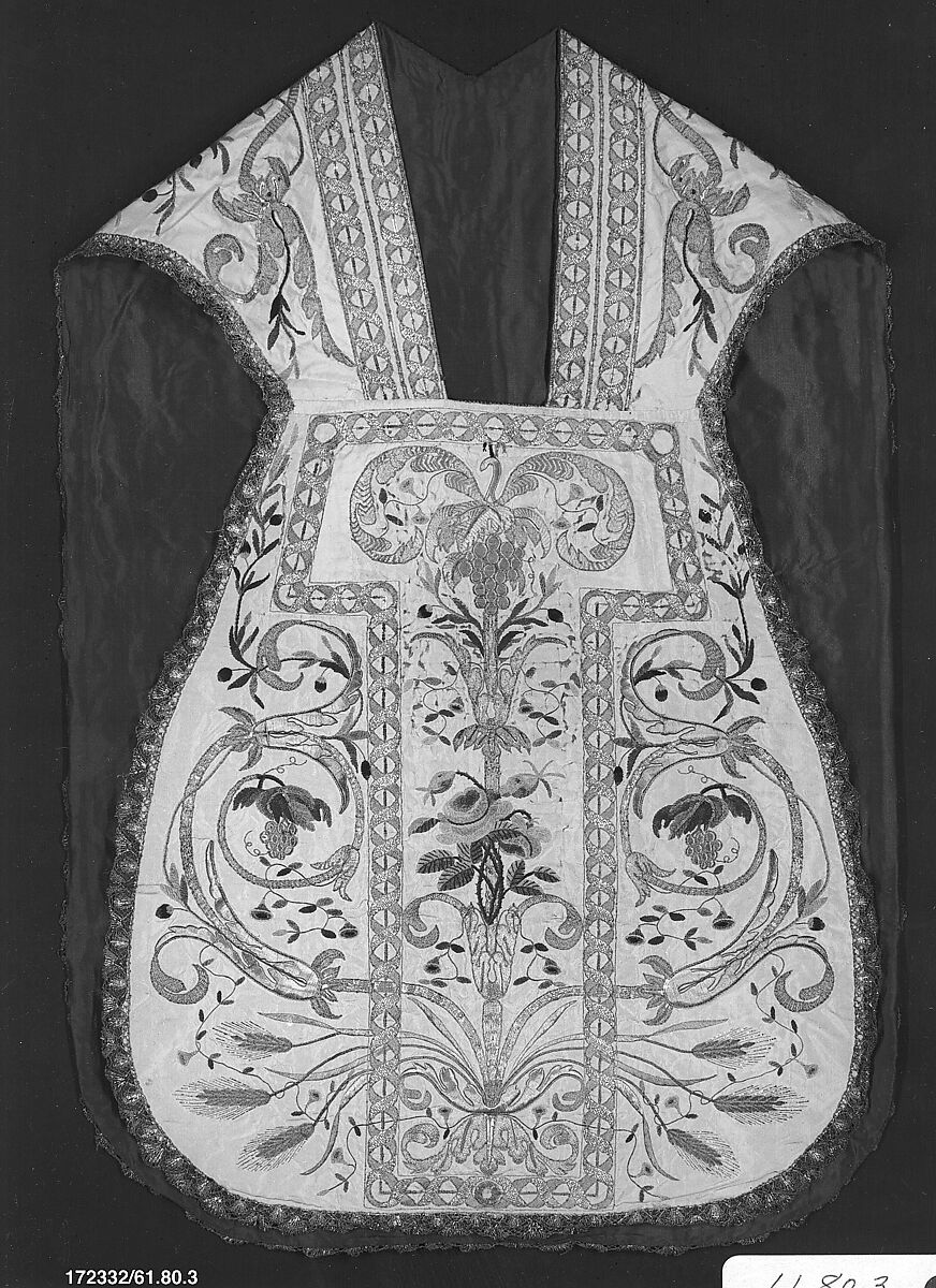 Chasuble, Silk and metal, Italian 