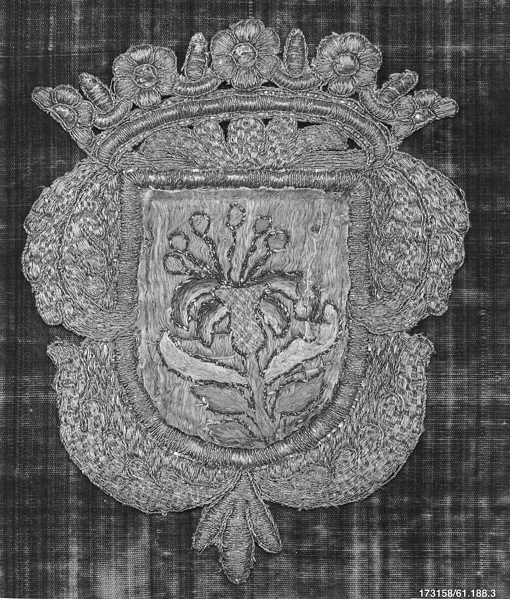 Coat of arms, Silk and metal thread, Spanish 