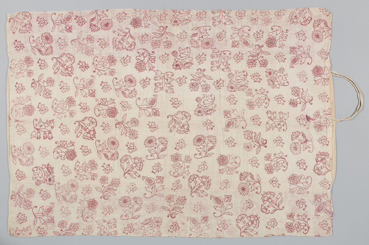 Pillowcase, Silk on linen, British 
