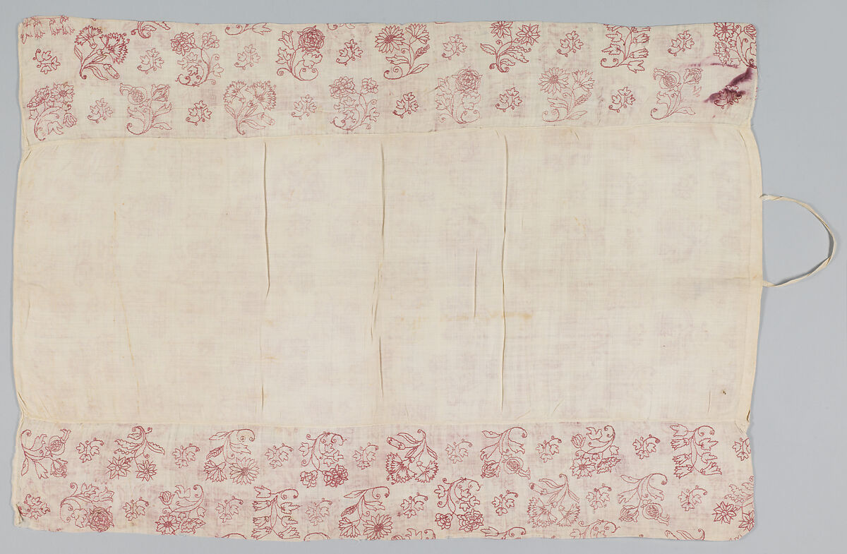 Pillowcase, Silk on linen, British