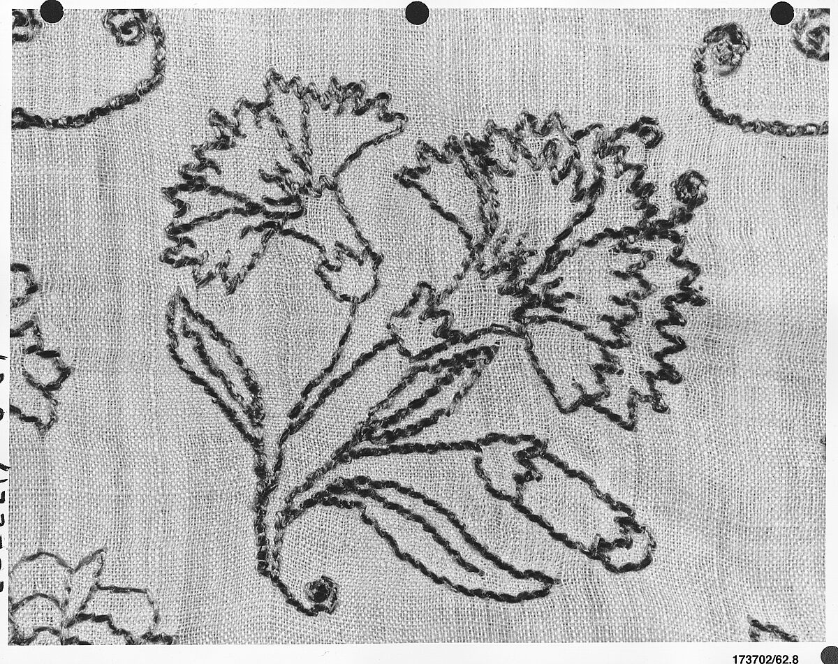 Pillowcase, Silk on linen, British
