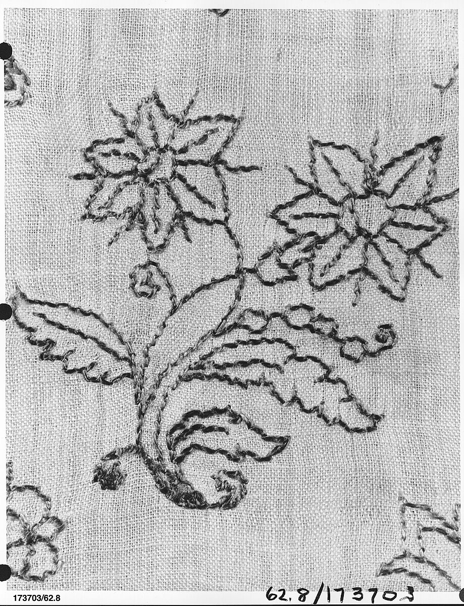Pillowcase, Silk on linen, British