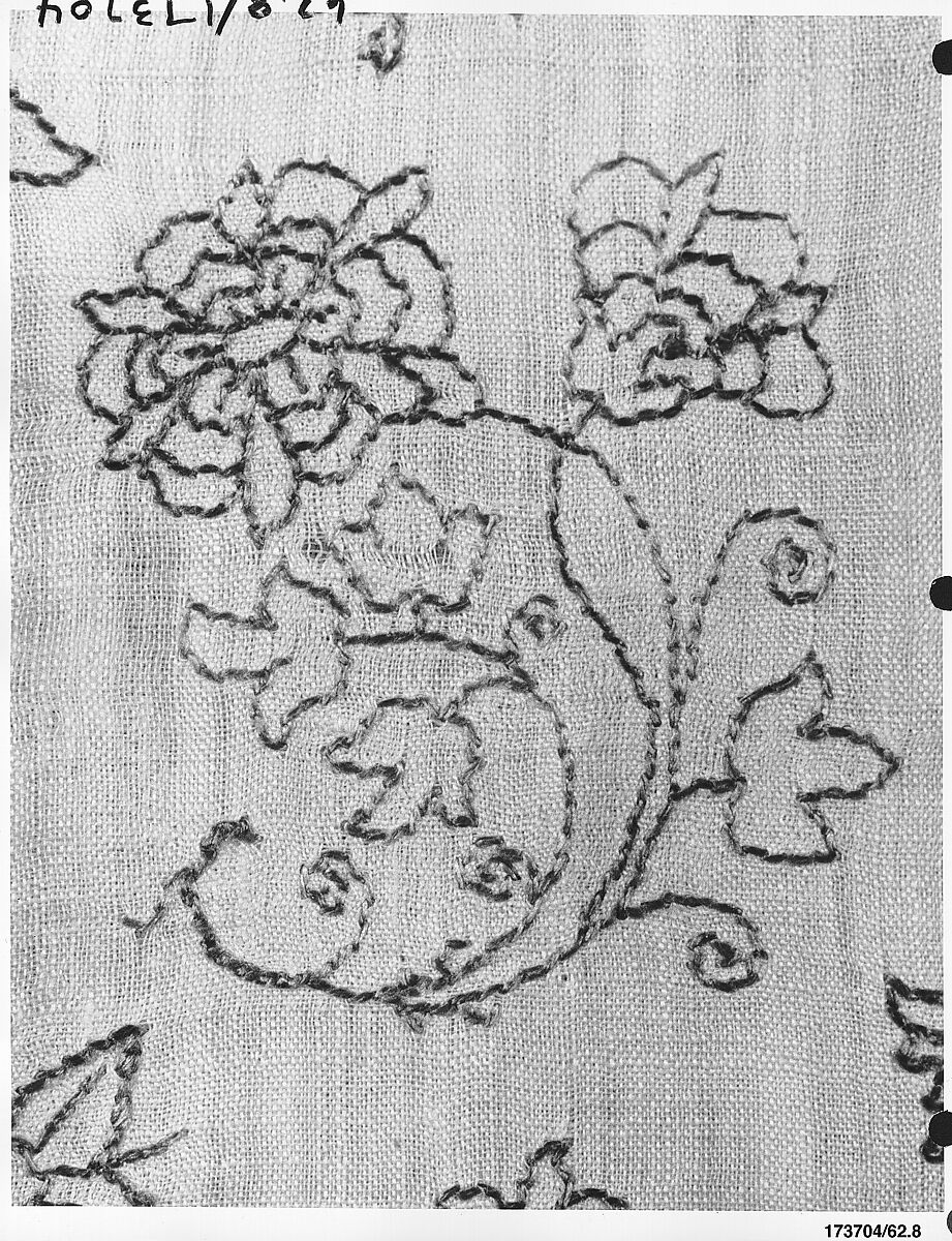 Pillowcase, Silk on linen, British