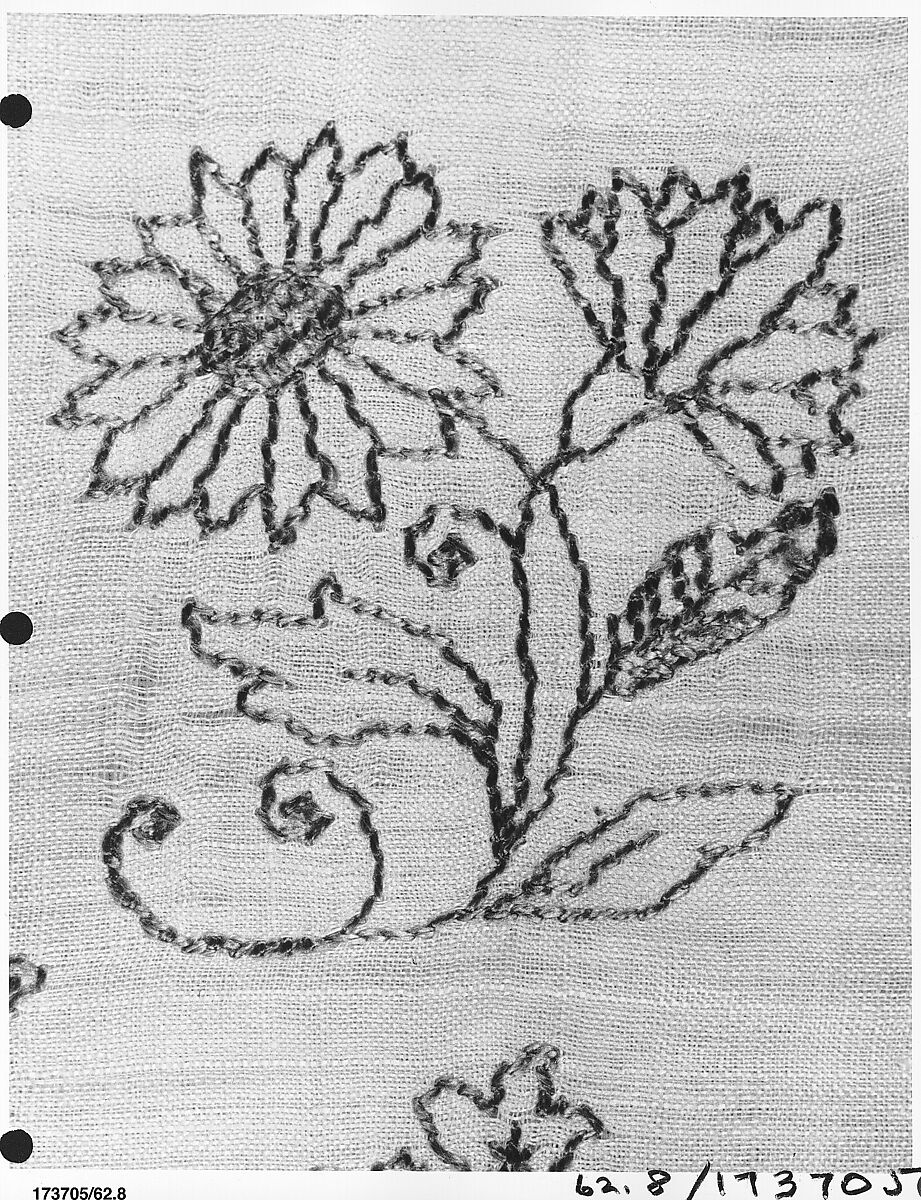 Pillowcase, Silk on linen, British