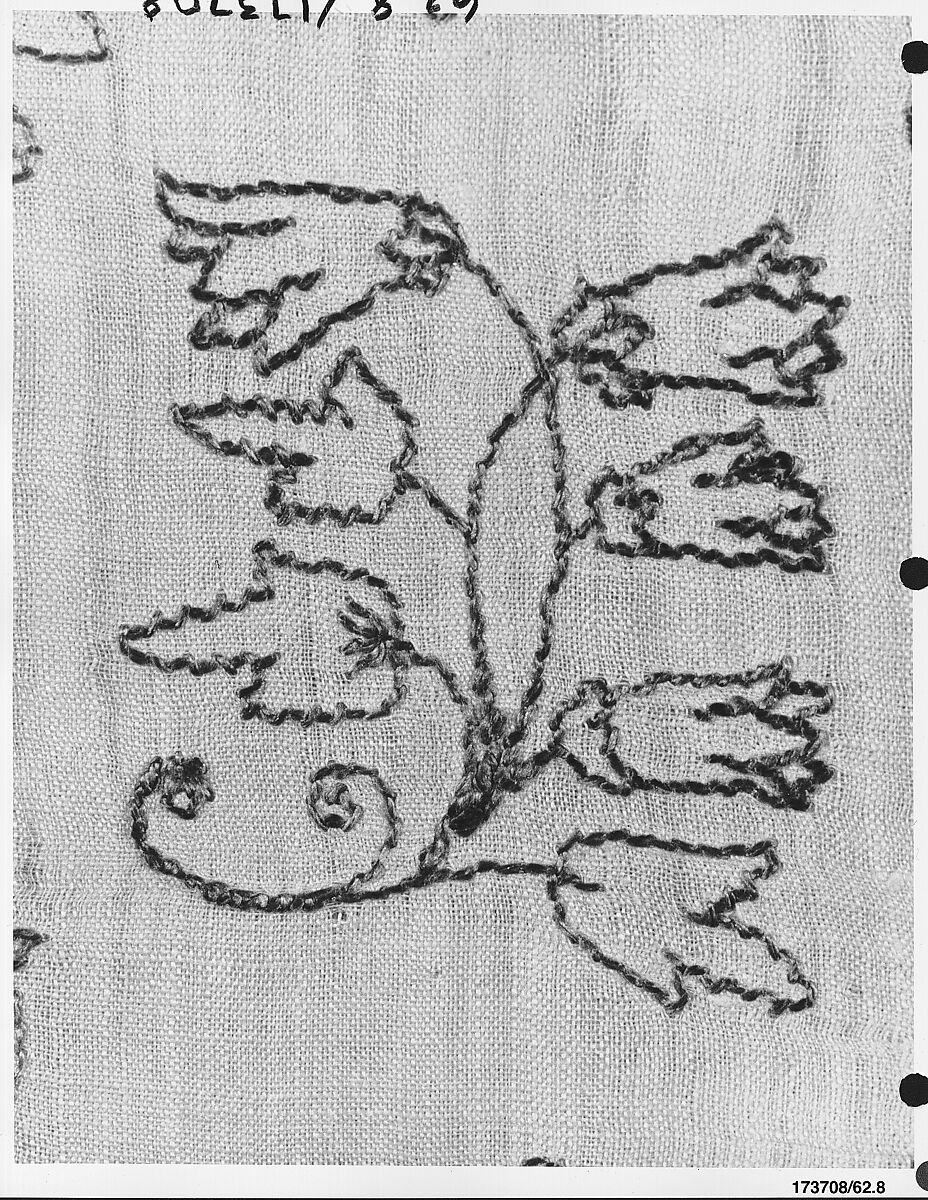 Pillowcase, Silk on linen, British