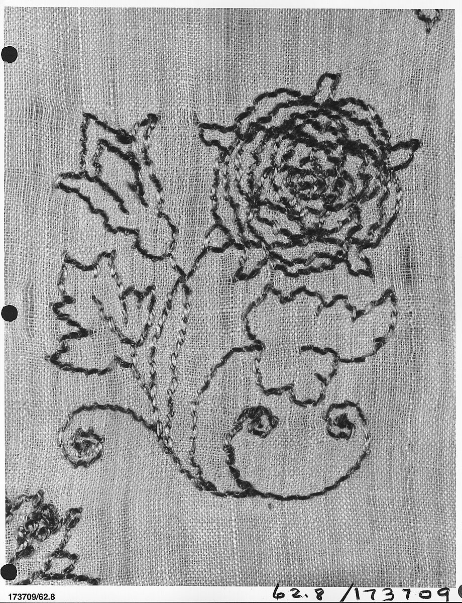 Pillowcase, Silk on linen, British