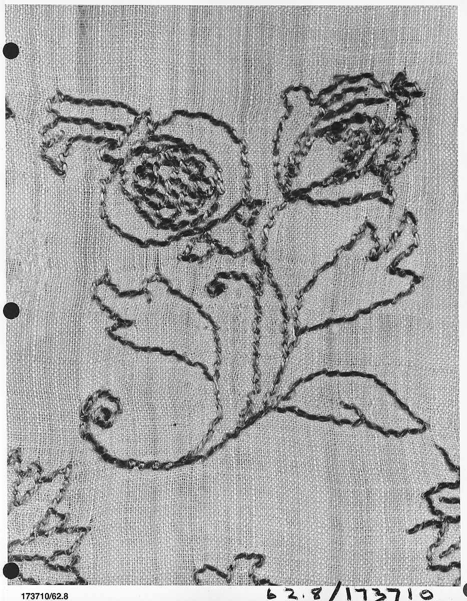 Pillowcase, Silk on linen, British