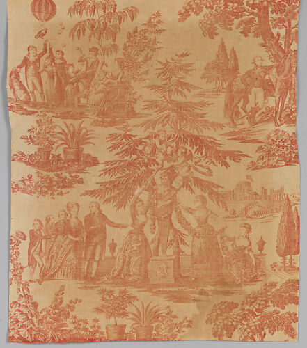 Copper plate printed cotton with King George III and his family