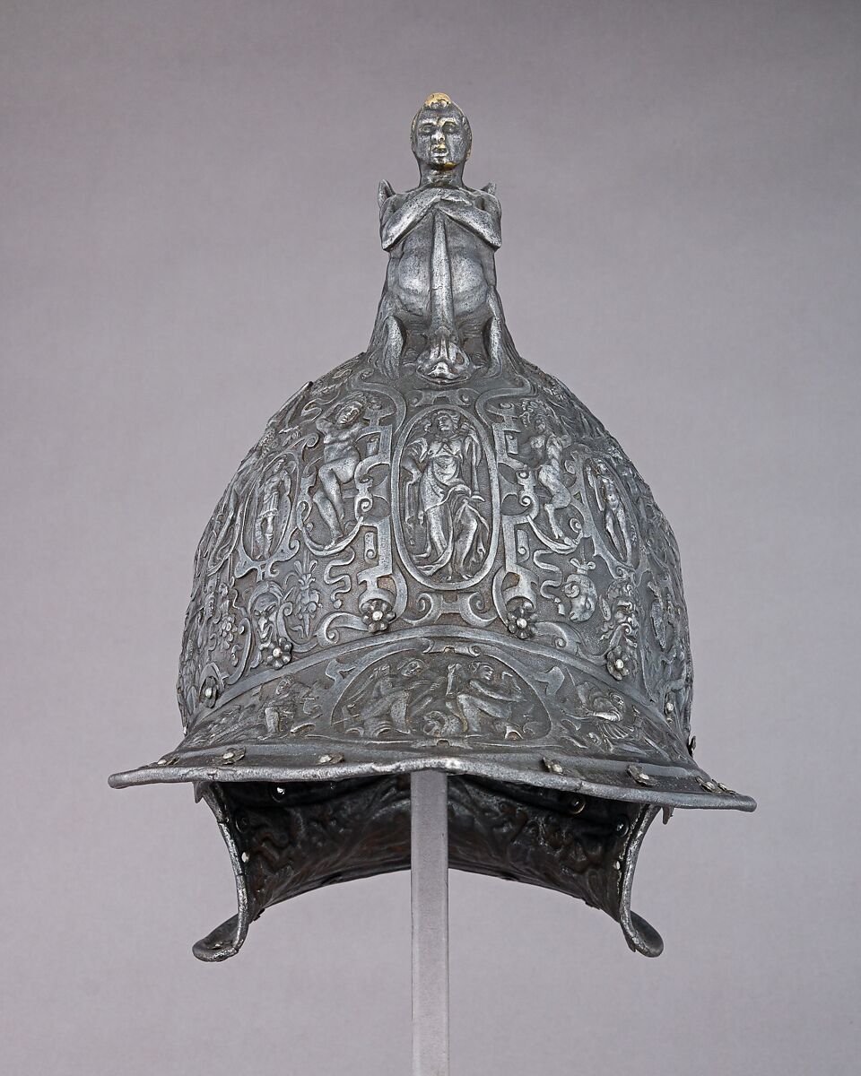 Burgonet, Attributed to Desiderius Helmschmid (German, Augsburg, 1513–1579), Steel, German, Augsburg
