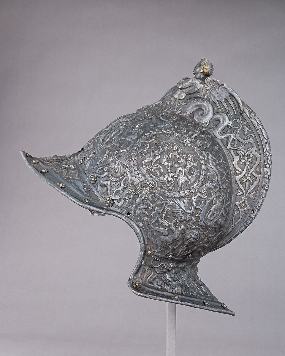 Burgonet, Attributed to Desiderius Helmschmid (German, Augsburg, 1513–1579), Steel, German, Augsburg