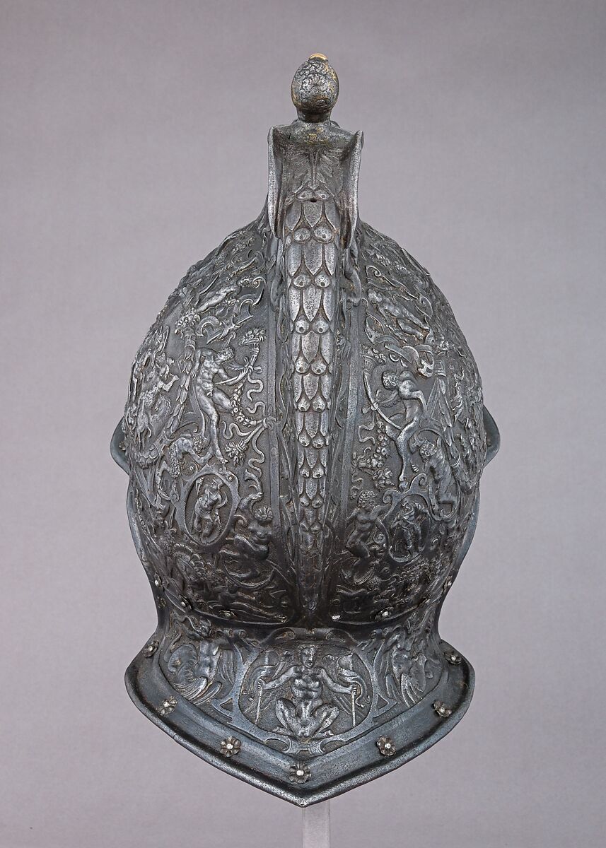 Burgonet, Attributed to Desiderius Helmschmid (German, Augsburg, 1513–1579), Steel, German, Augsburg