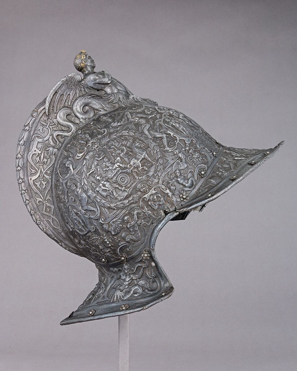 Burgonet, Attributed to Desiderius Helmschmid (German, Augsburg, 1513–1579), Steel, German, Augsburg