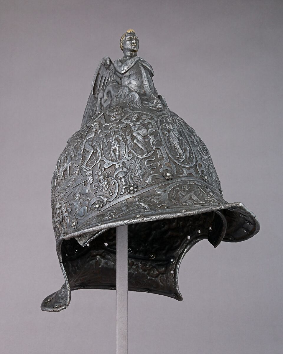 Burgonet, Attributed to Desiderius Helmschmid (German, Augsburg, 1513–1579), Steel, German, Augsburg