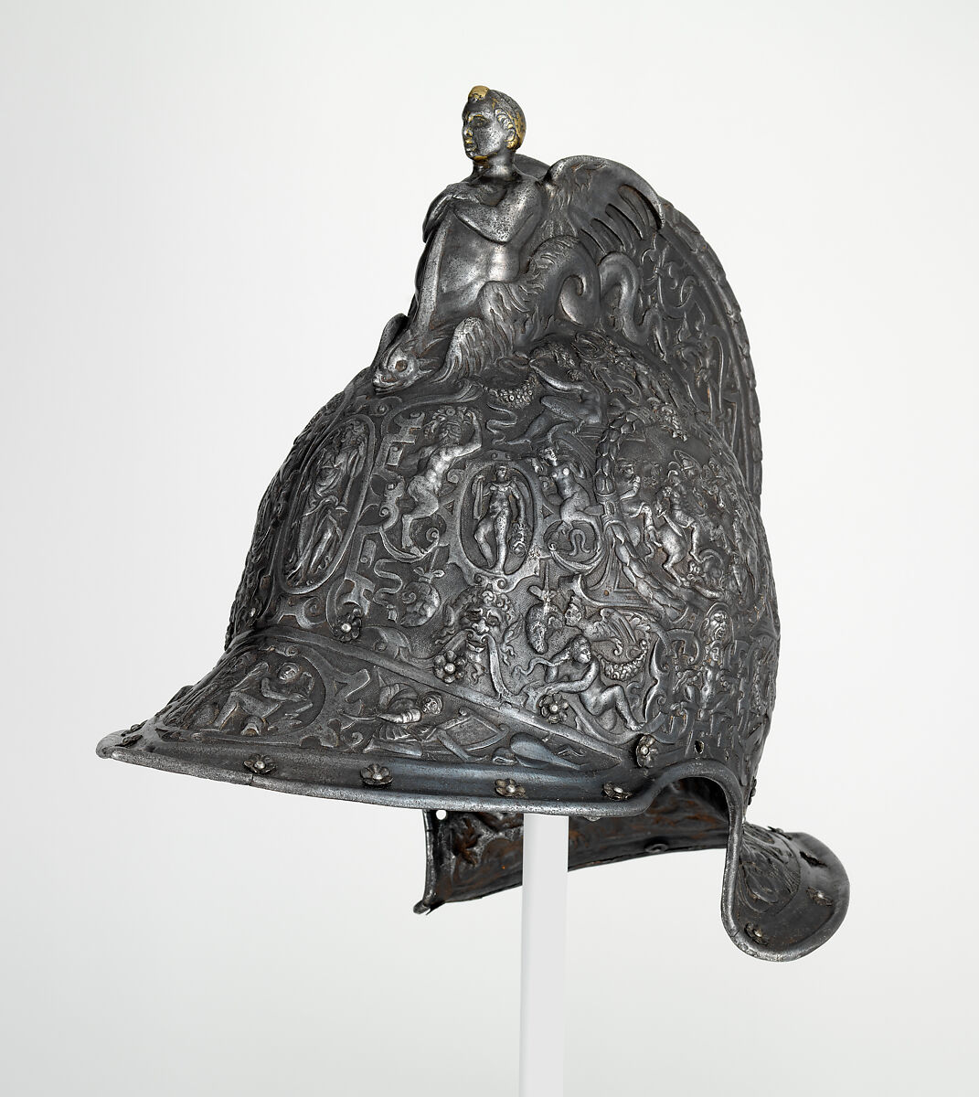 Burgonet, Attributed to Desiderius Helmschmid (German, Augsburg, 1513–1579), Steel, German, Augsburg