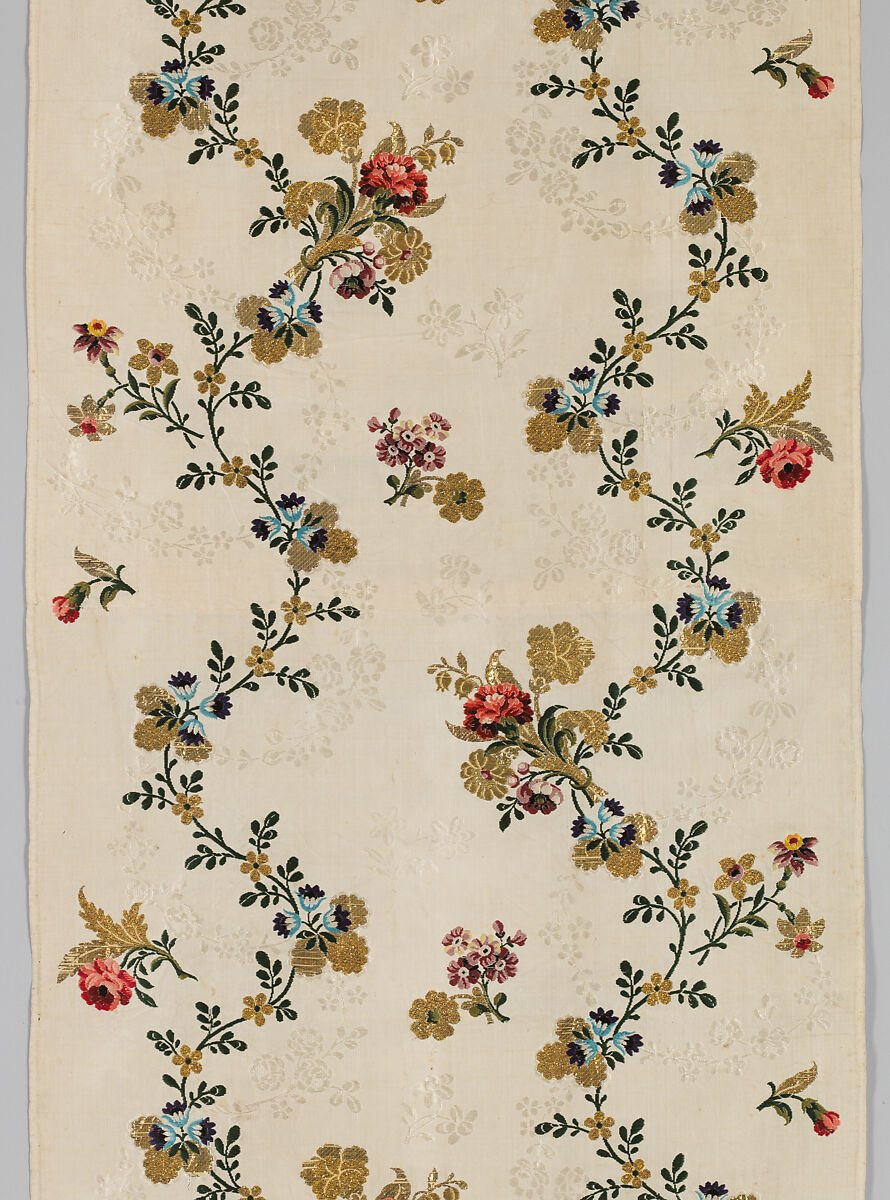 Piece, Silk and metal thread, British, London, Spitalfields