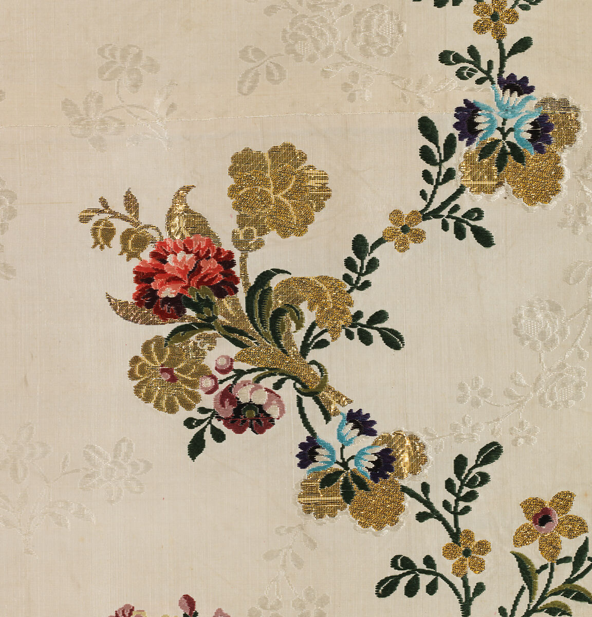 Piece, Silk and metal thread, British, London, Spitalfields