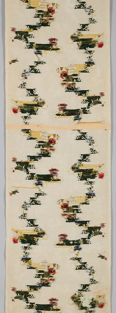 Piece, Silk and metal thread, British, London, Spitalfields