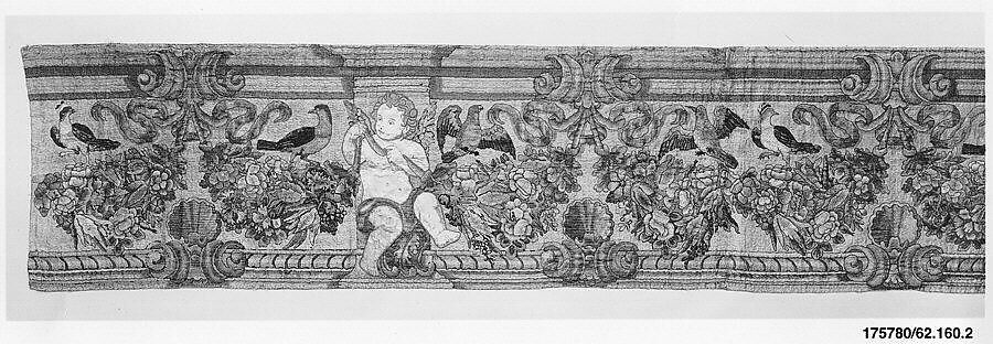 Panel, Silk on linen, Italian