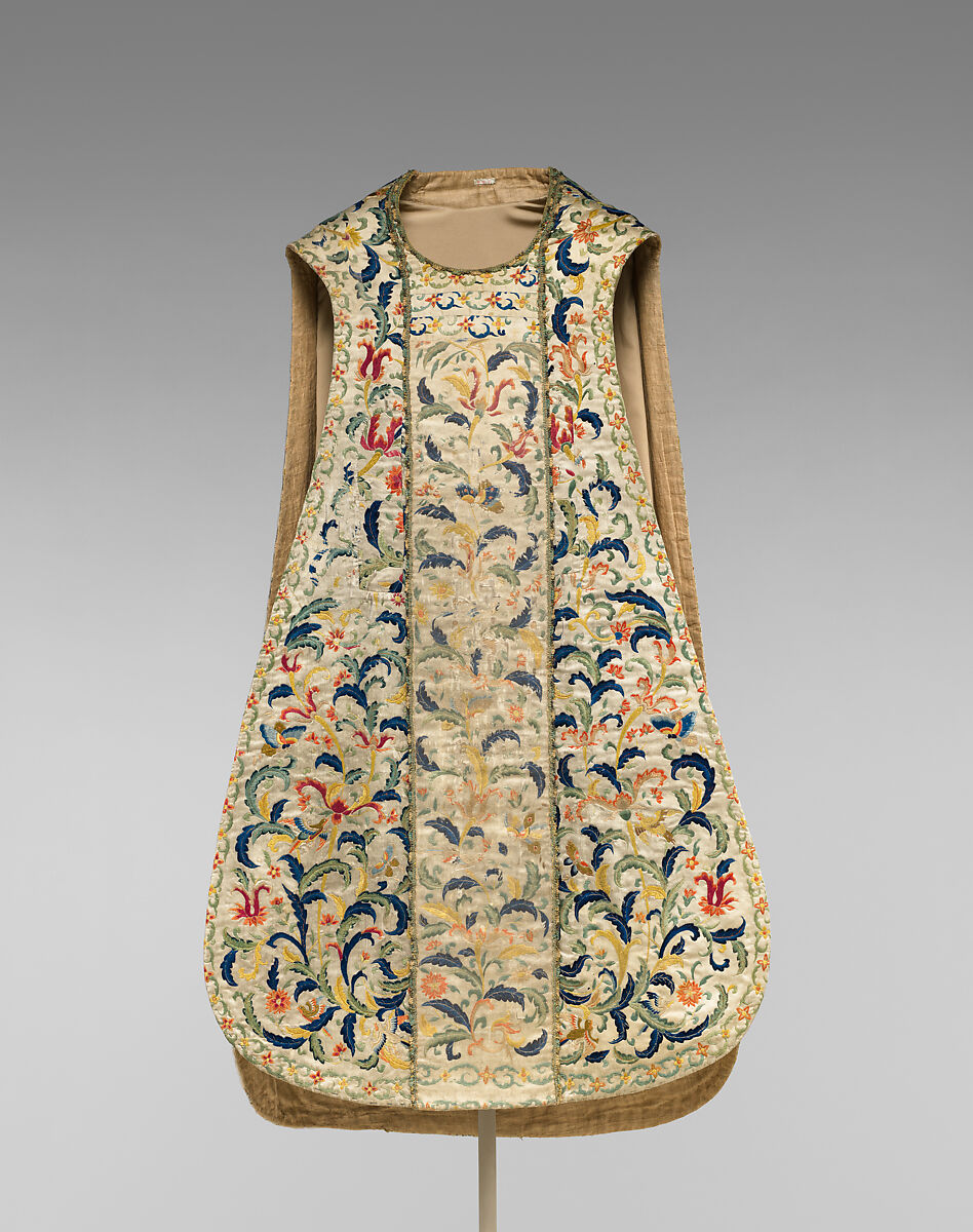 Chasuble, Silk and metal thread, Chinese, for European market