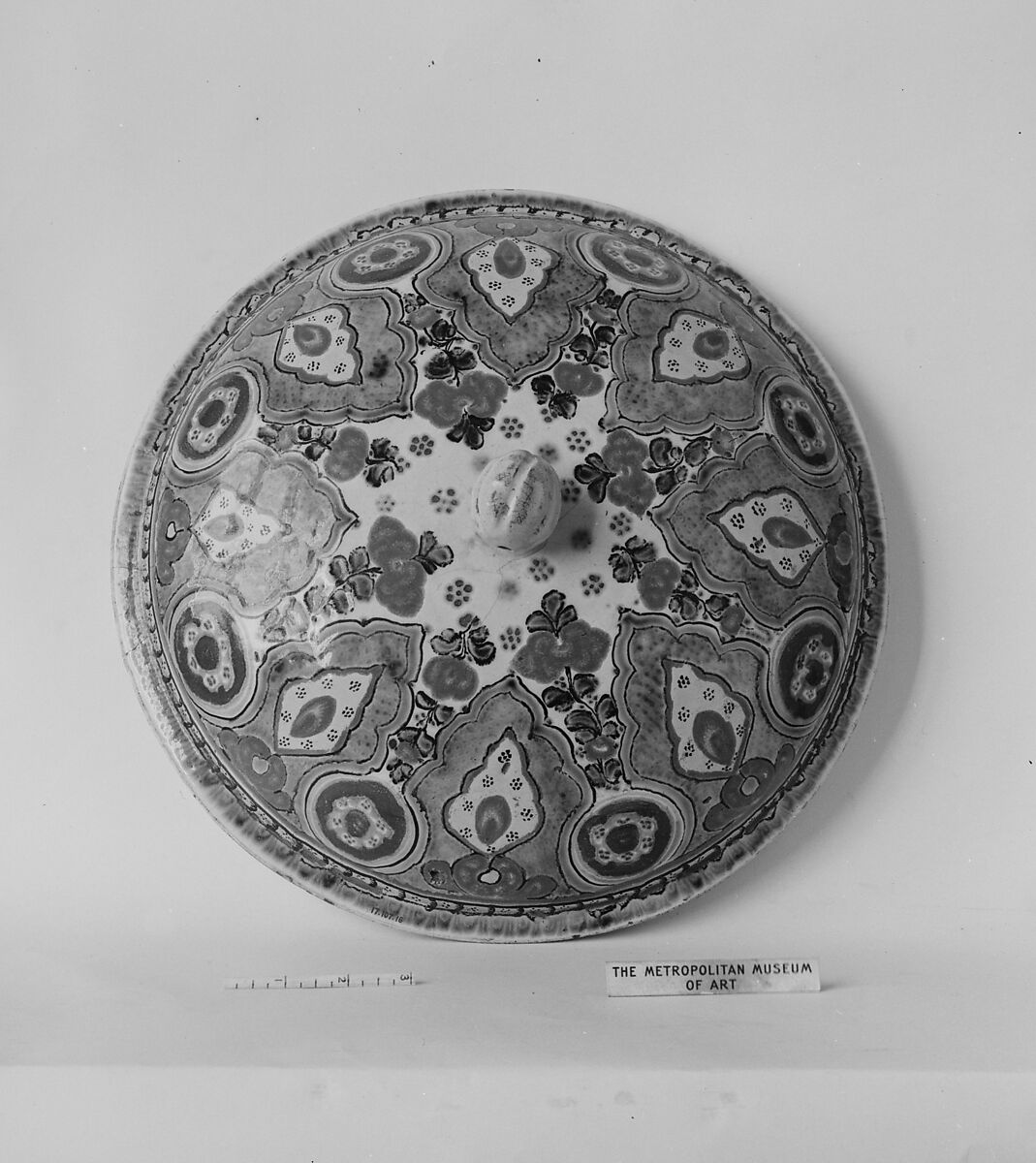 Jar Cover, Tin-glazed earthenware, Mexican 