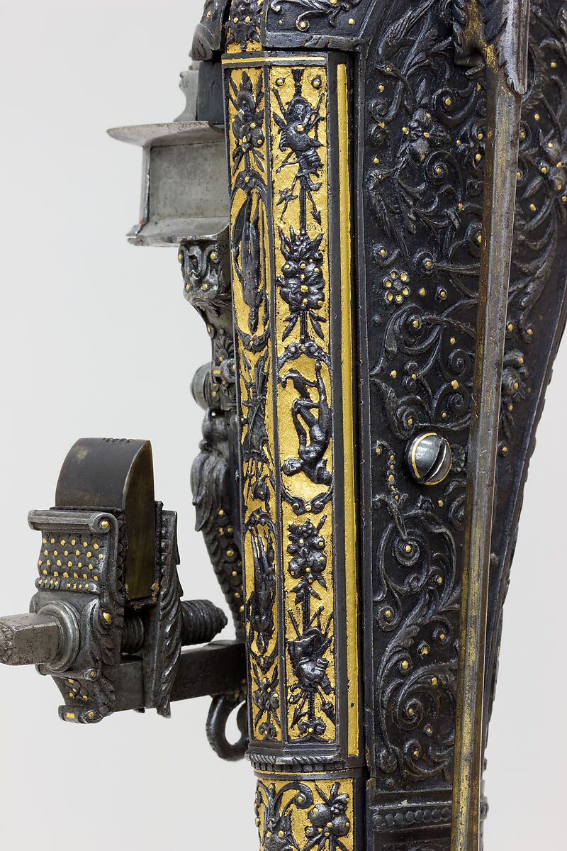 Wheellock Pistol Made for Maximilian I of Bavaria (1573–1651), Emanuel Sadeler (German, Munich, active 1594–1610), Steel, gold, German, Munich