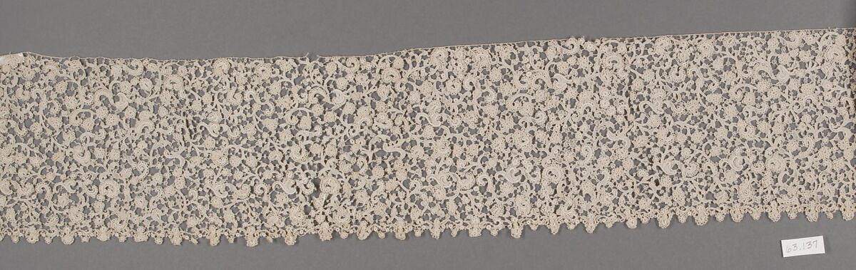 Border, Needle lace, Italian, Venice