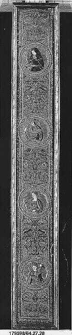 Orphrey (one of a pair), Silk and metal thread, Italian