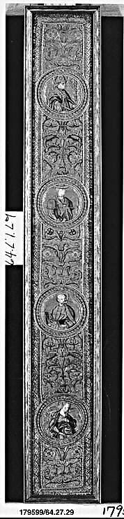Orphrey (one of a pair), Silk and metal thread, Italian