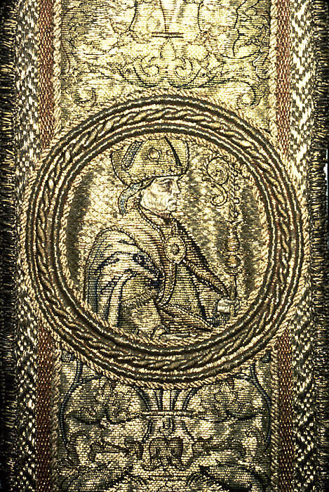 Orphrey (one of a pair), Silk and metal thread, Italian 