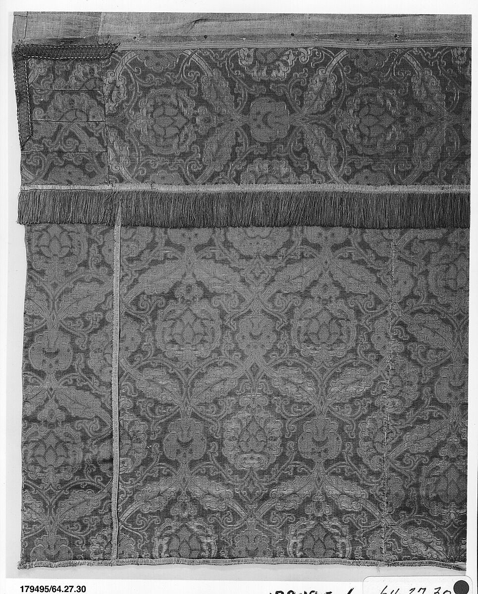 Antependium, Silk, linen, and metal thread, Italian 