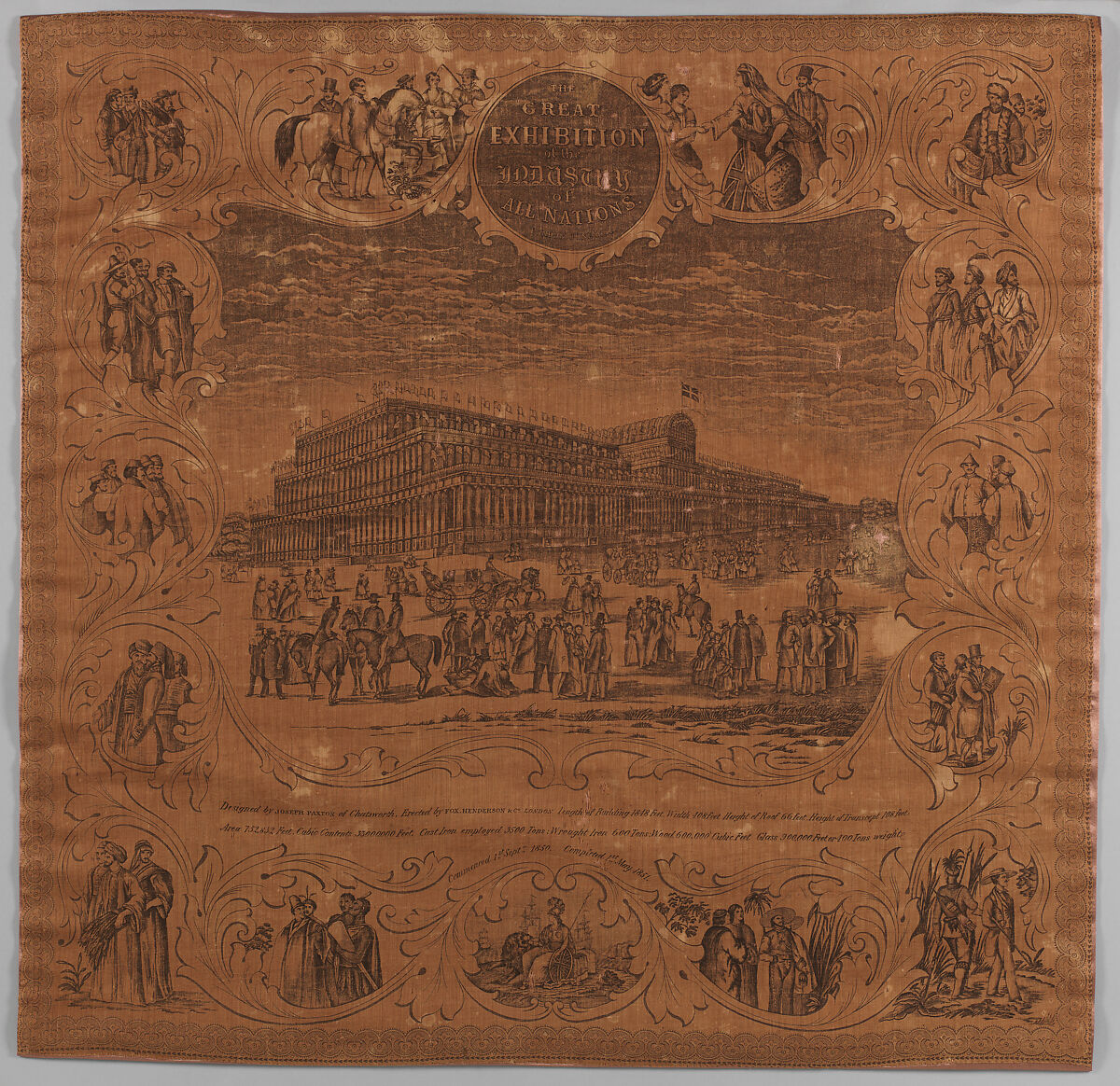Event handkerchief, Cotton, British 