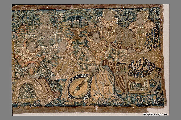 Valance, Canvas worked with wool and silk thread; tent and satin stitches, probably British