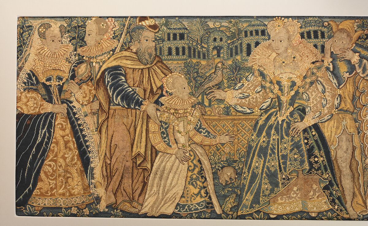 Valance, Canvas worked with wool and silk thread; tent and satin stitches, probably British