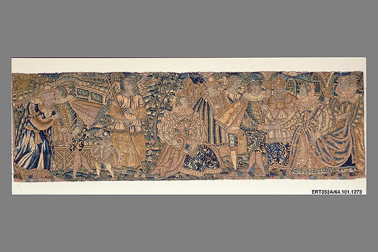 Valance, Wool and silk on canvas, British