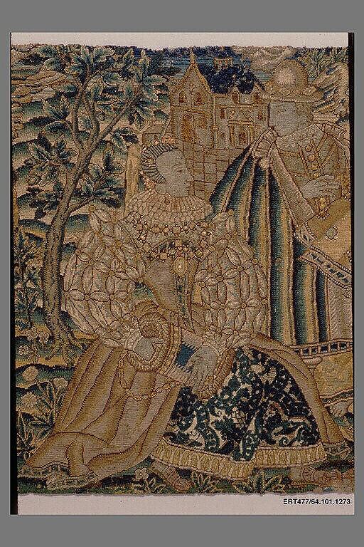 Valance, Wool and silk on canvas, British