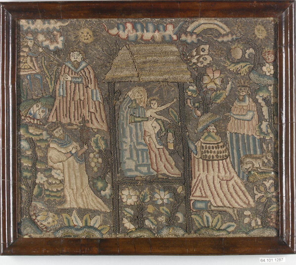 The Adoration of the Magi, Silk and metal thread on canvas, British 