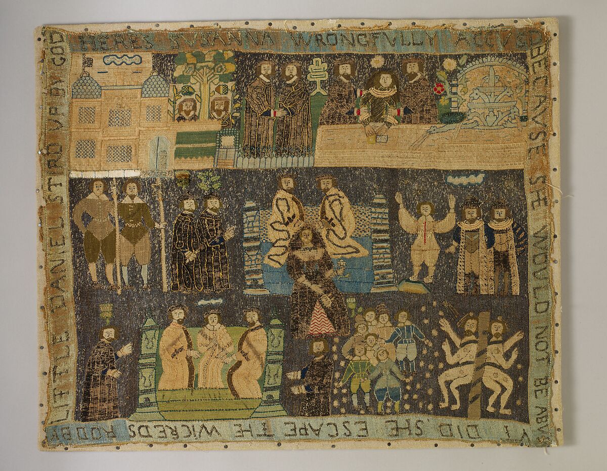 Picture, Silk, leather, metal thread, spangles, linen, British 
