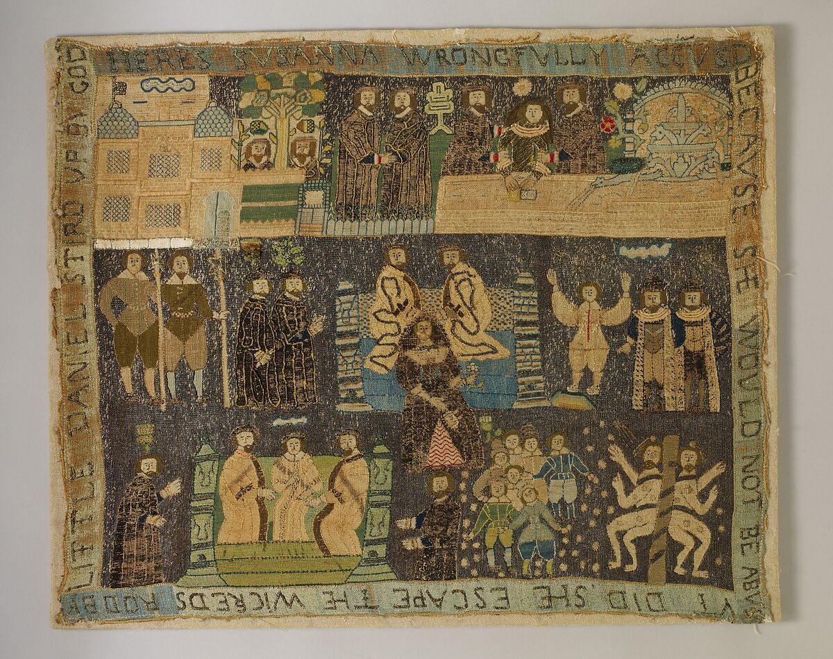 Picture, Silk, leather, metal thread, spangles, linen, British