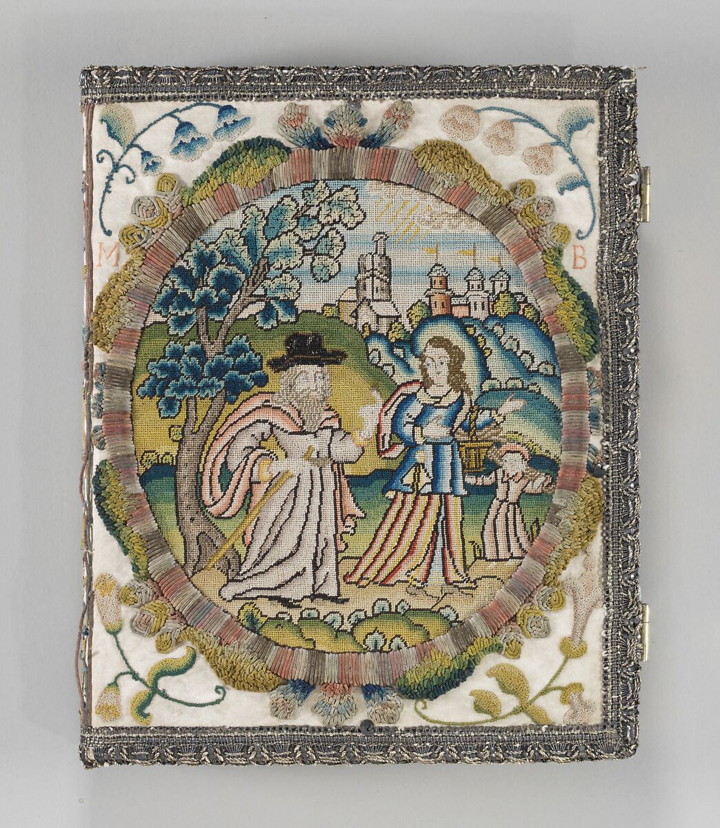 The Bible, The Book of Psalms, The Holy Bible printed by the Company of Stationers  , London, 1649, Satin worked with silk and metal thread, spangles; knot, tent, and couching stitches; silver metal thread edging, British